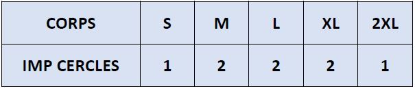 La répartition des tailles de I 6297 B3 S CERCLES sera rapidement en ligne mais reste disponible sur demande.